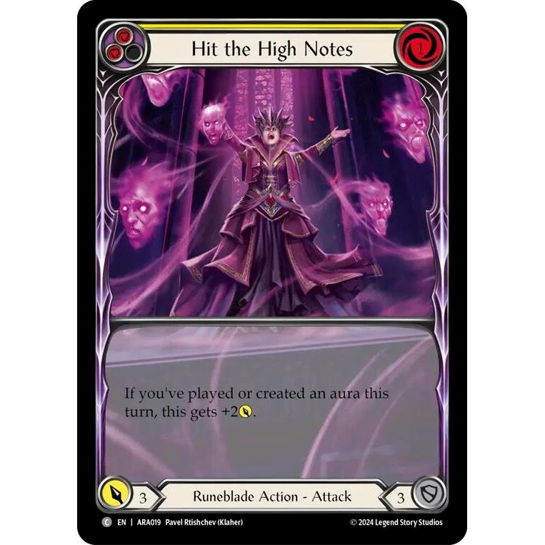 Image for Hit the High Notes (Yellow) (ARA019) (ARA) - Flesh and Blood TCG