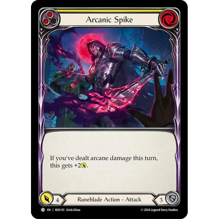 Image for Arcanic Spike (Yellow) (ROS135) (ROS) - Flesh and Blood TCG