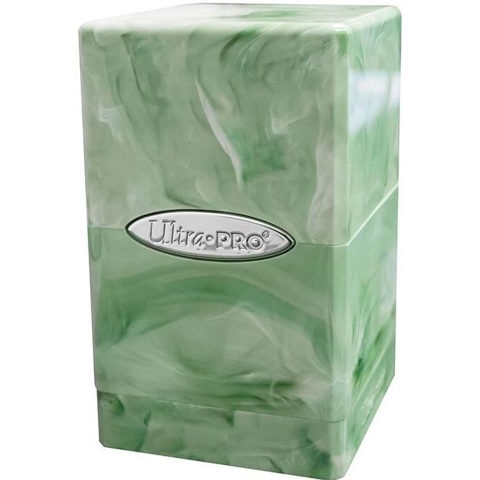 Image for Marble Satin Tower - Lime Green and White - Deck Boxes