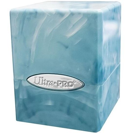 Image for Marble Satin Cube - Light Blue and White - Deck Boxes