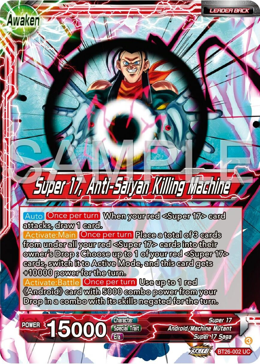Image for Hell Fighter 17 // Super 17, Anti-Saiyan Killing Machine (BT26-002) (BT26) - Dragon Ball Super: Masters