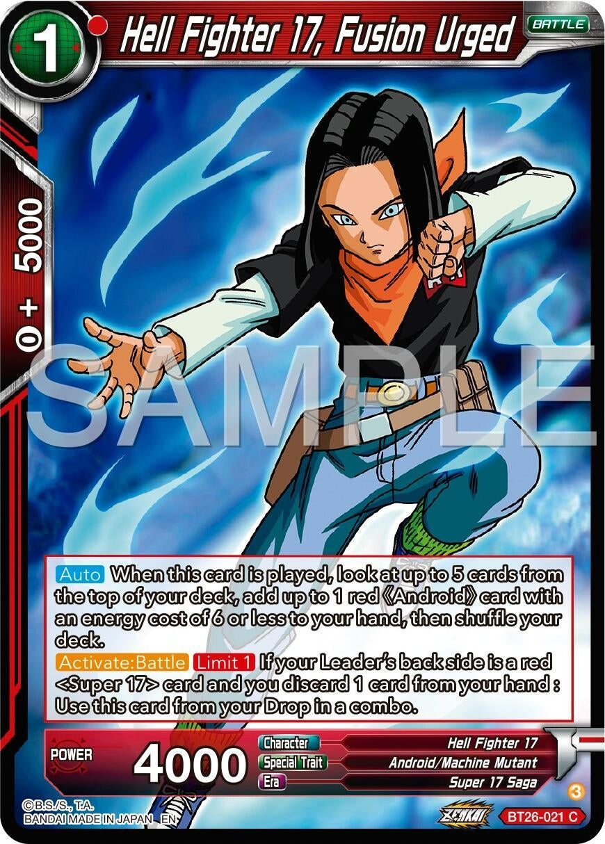 Image for Hell Fighter 17, Fusion Urged (BT26-021) (BT26) - Dragon Ball Super: Masters
