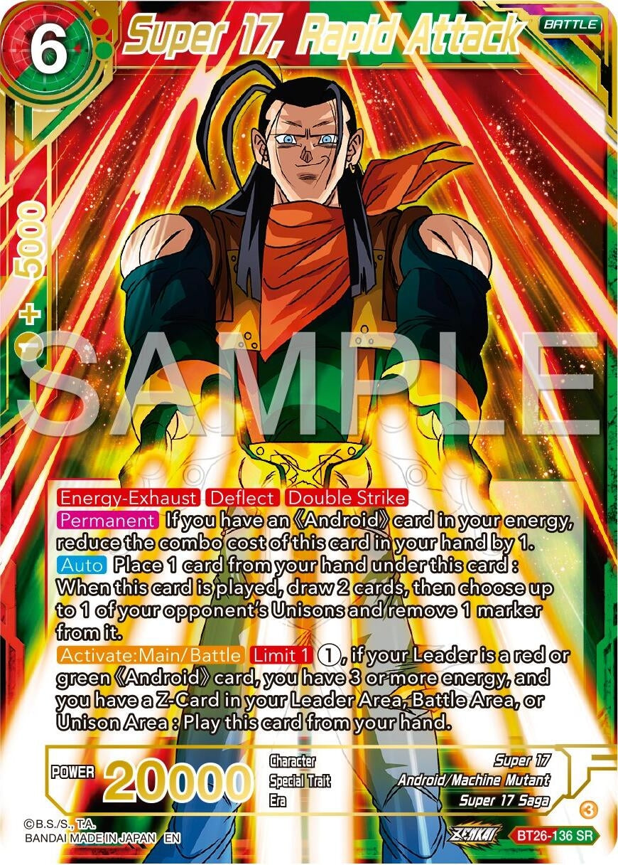 Image for Super 17, Rapid Attack (BT26-136) (BT26) - Dragon Ball Super: Masters