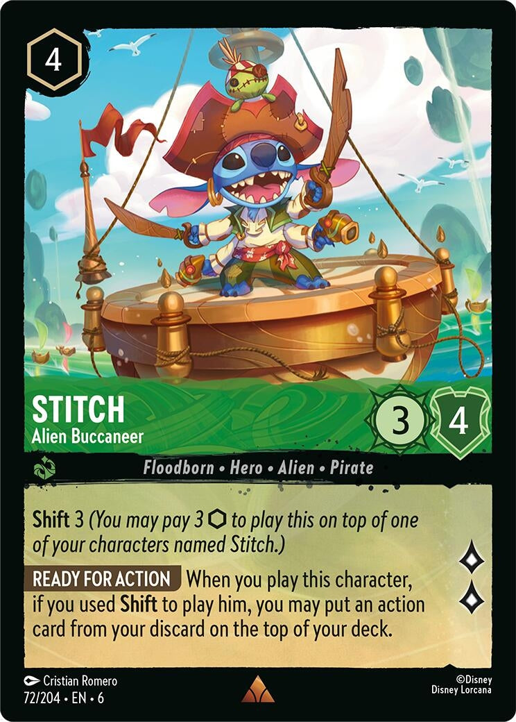 Image for Stitch - Alien Buccaneer (72/204) (6) - Disney Lorcana