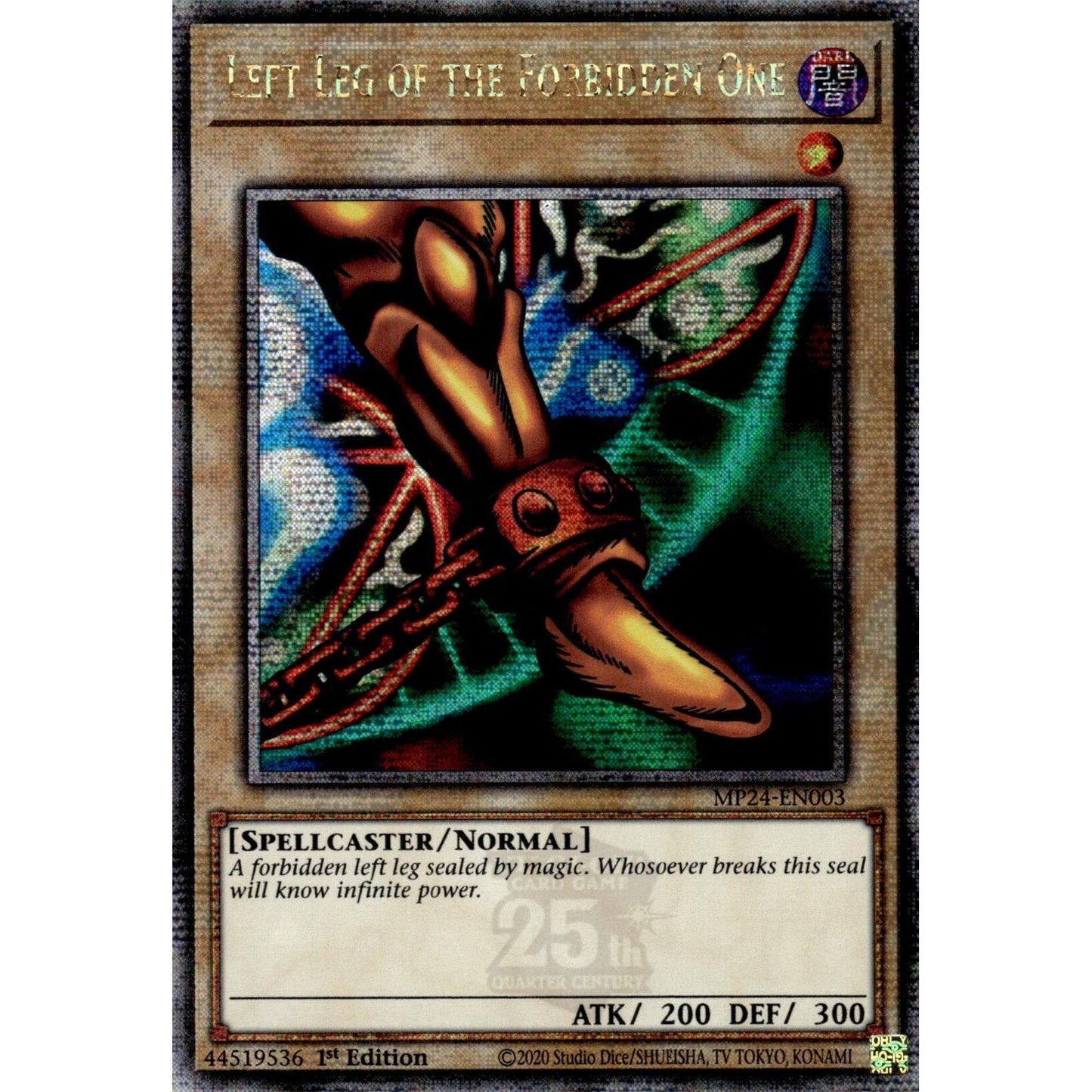 Image for Left Leg of the Forbidden One (Quarter Century Secret Rare) (MP24-EN003) - YuGiOh
