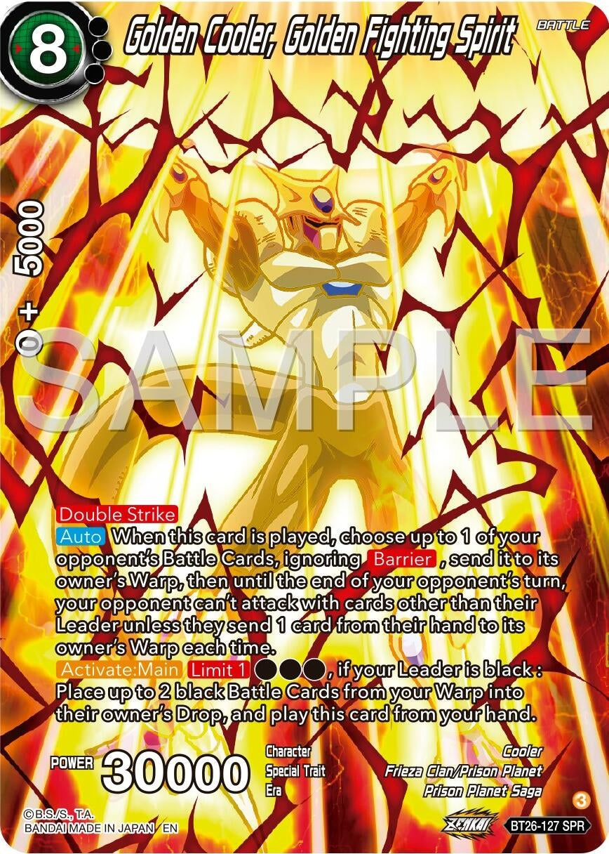 Image for Golden Cooler, Golden Fighting Spirit (SPR) (BT26-127) (BT26) - Dragon Ball Super: Masters