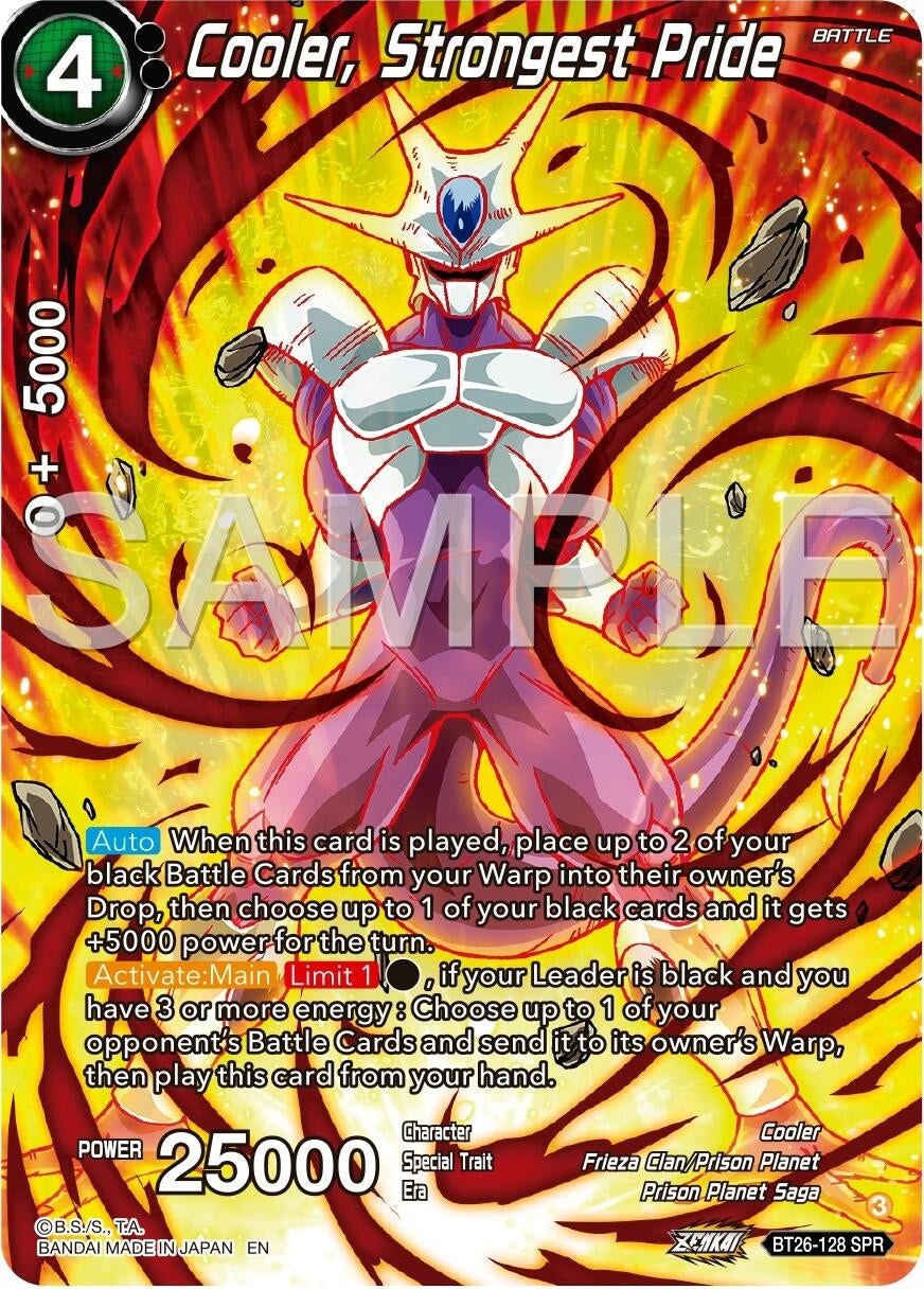 Image for Cooler, Strongest Pride (SPR) (BT26-128) (BT26) - Dragon Ball Super: Masters