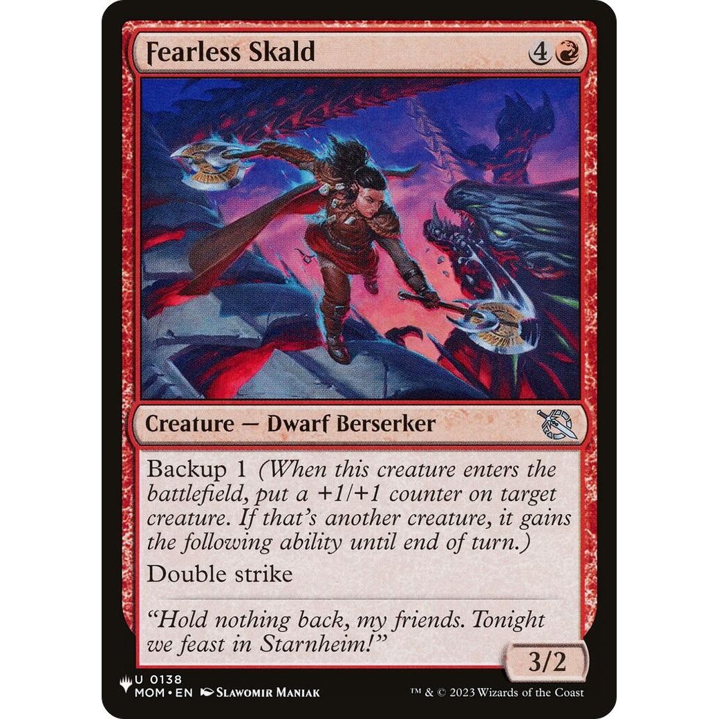 Image for Fearless Skald (0138) (LIST) - Magic: The Gathering