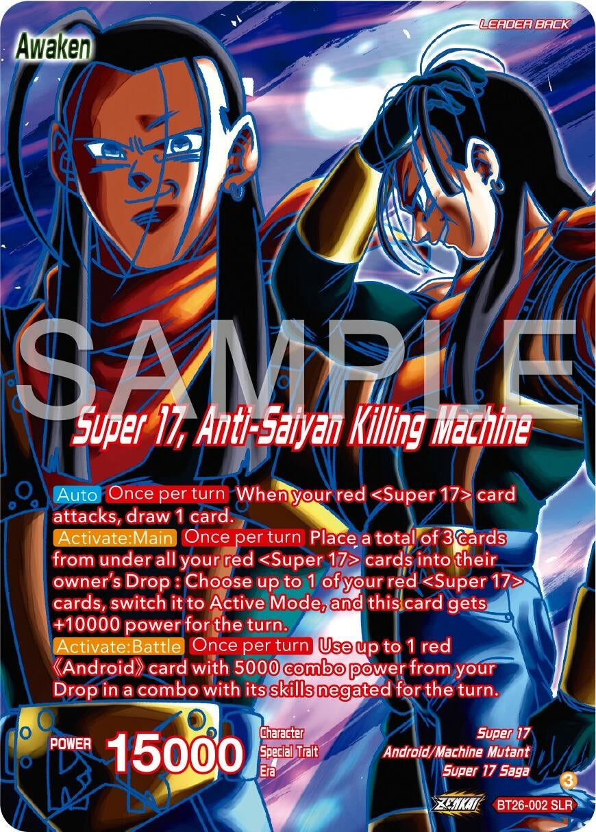 Image for Hell Fighter 17 // Super 17, Anti-Saiyan Killing Machine (Alternate Art) (BT26-002) (BT26) - Dragon Ball Super: Masters
