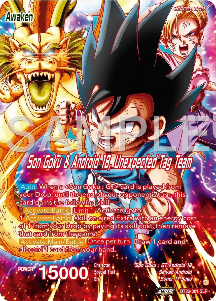 Image for Son Goku // Son Goku & Android 18, Unexpected Tag Team (Alternate Art) (BT26-001) (BT26) - Dragon Ball Super: Masters