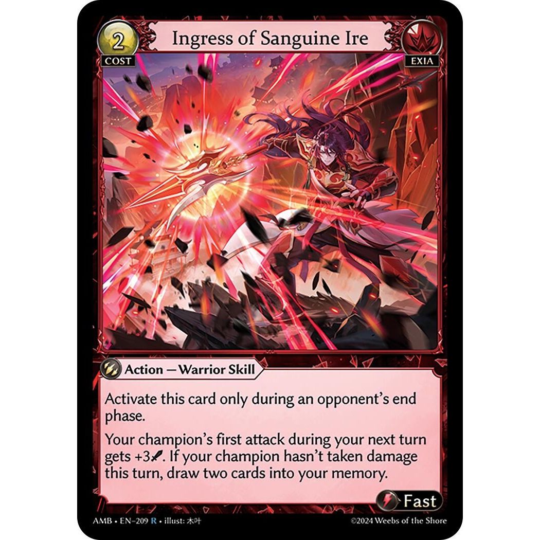 Image for Ingress of Sanguine Ire (209) (AMB1E) - Grand Archive TCG