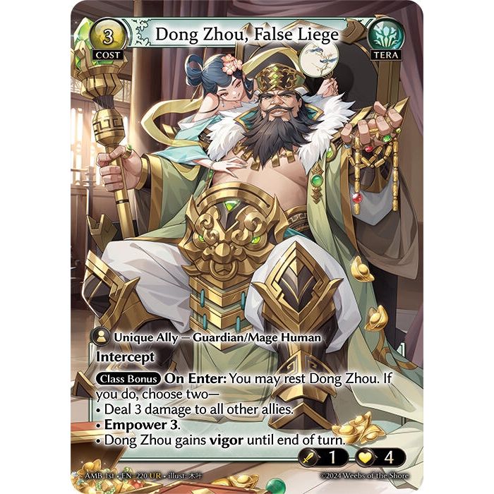 Image for Dong Zhou, False Liege (220) (AMB1E) - Grand Archive TCG