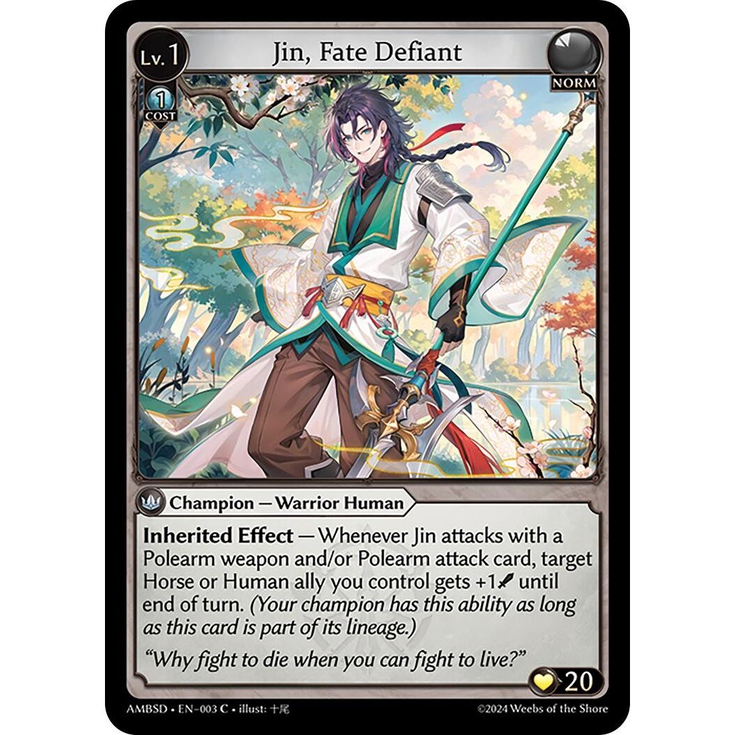 Image for Jin, Fate Defiant (003) (AMBSD) - Grand Archive TCG