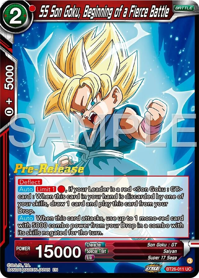 Image for SS Son Goku, Beginning of a Fierce Battle (BT26-011) (BT26) - Dragon Ball Super: Masters