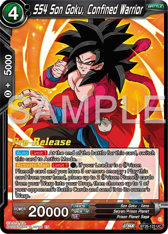 Image for SS4 Son Goku, Confined Warrior (BT26-123) (BT26) - Dragon Ball Super: Masters
