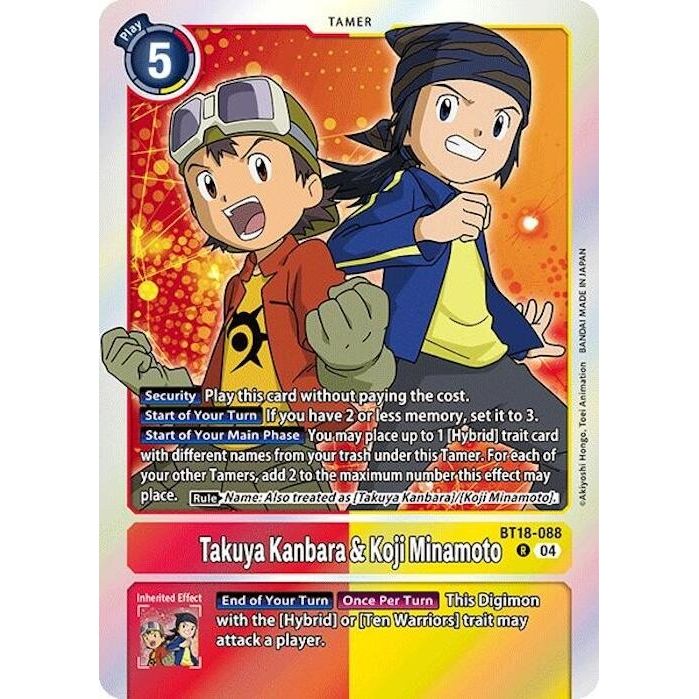 Image for Takuya Kanbara & Koji Minamoto (BT18-088 R) (BT18-19) - Digimon Card Game