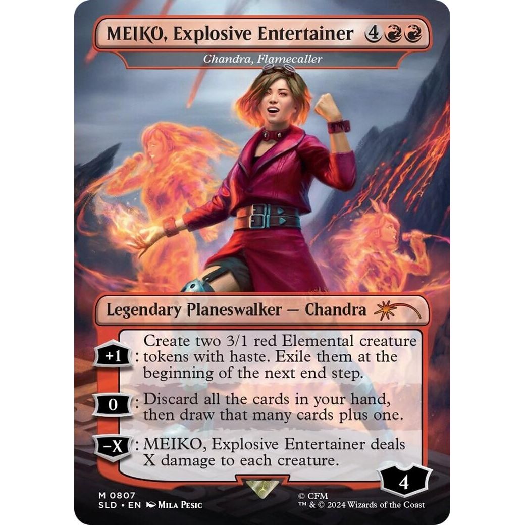 Image for MEIKO, Explosive Entertainer - Chandra, Flamecaller (807) (SLD) - Magic: The Gathering