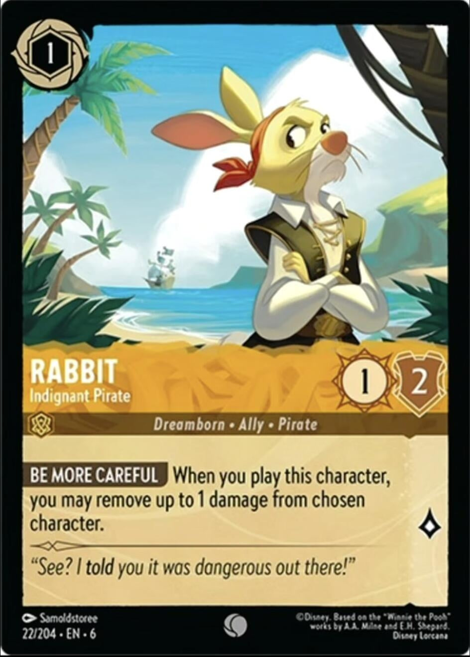 Image for Rabbit - Indignant Pirate (22/204) (6) - Disney Lorcana