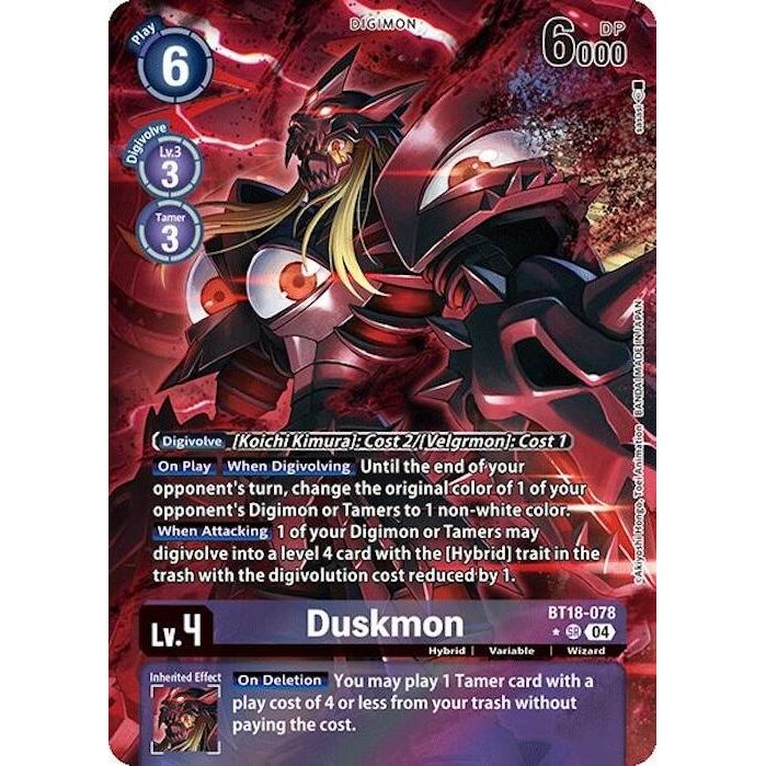 Image for Duskmon (Alternate Art) (BT18-078 SR) (BT18-19) - Digimon Card Game