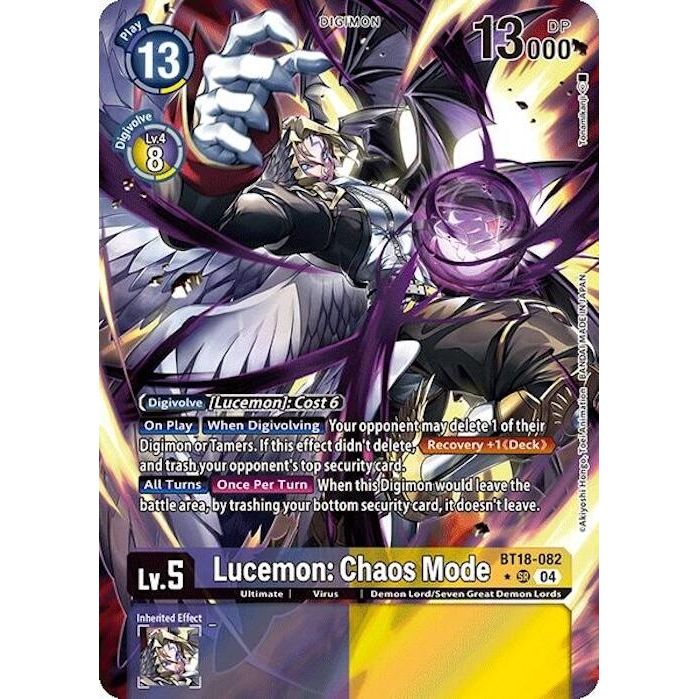 Image for Lucemon: Chaos Mode (Alternate Art) (BT18-082 SR) (BT18-19) - Digimon Card Game