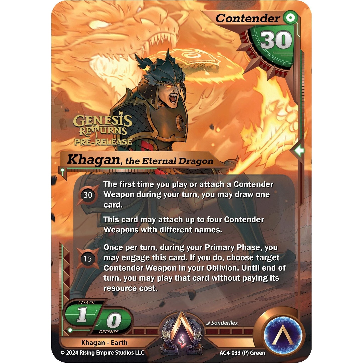 Image for Khagan, the Eternal Dragon (Pre-Release) (AC4-033) (AC4) - Alpha Clash