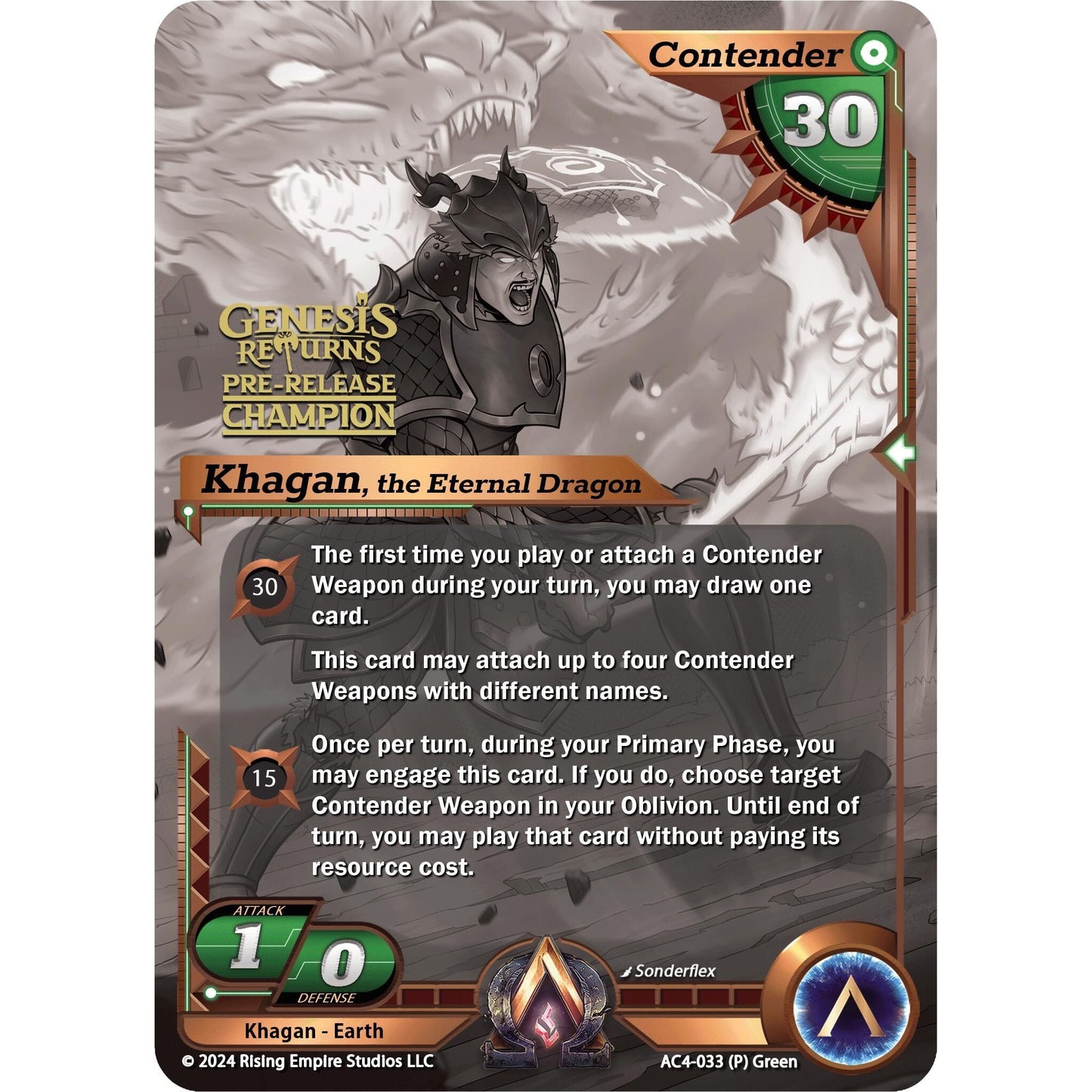 Image for Khagan, the Eternal Dragon (Pre-Release Champion) (AC4-033) (AC4) - Alpha Clash