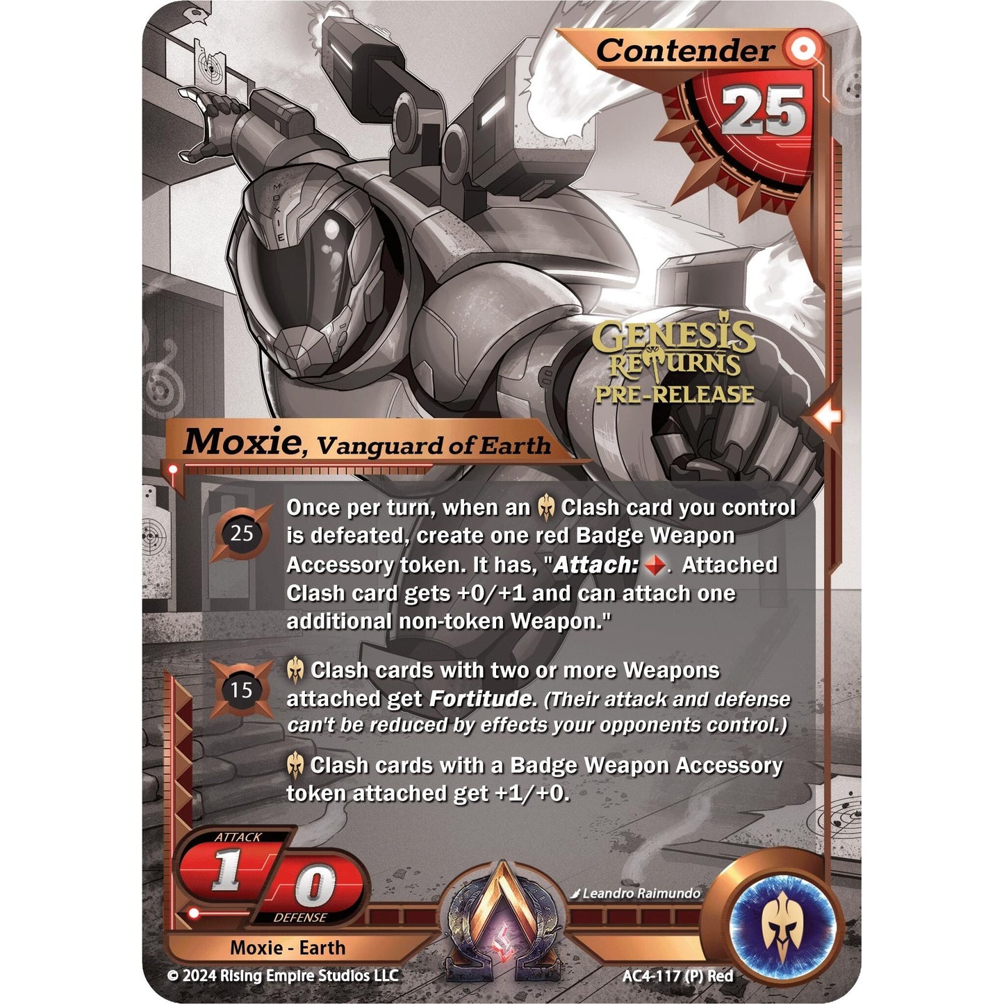 Image for Moxie, Vanguard of Earth (Pre-Release Champion) (AC4-117) (AC4) - Alpha Clash