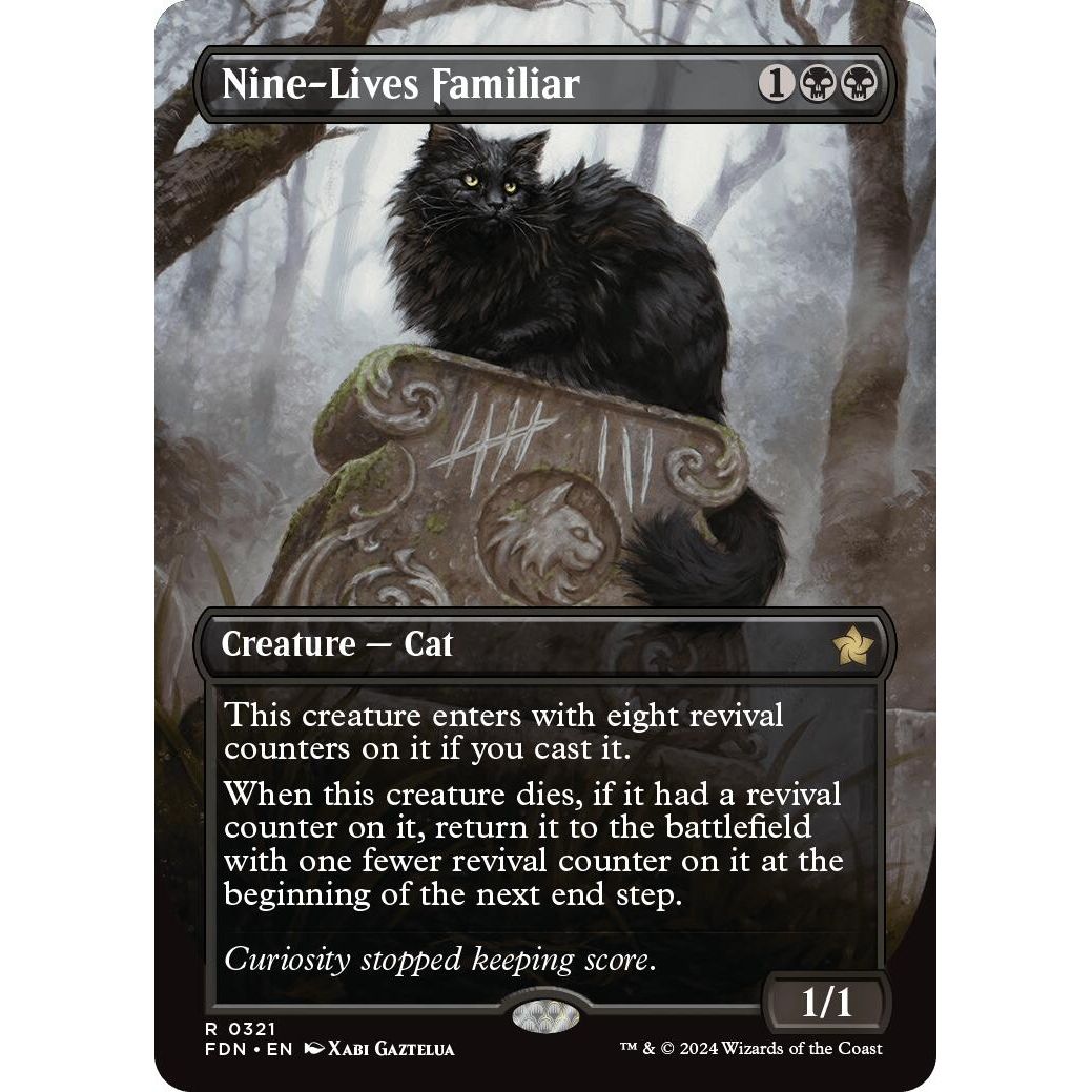 Image for Nine-Lives Familiar (Borderless) (321) (FDN) - Magic: The Gathering