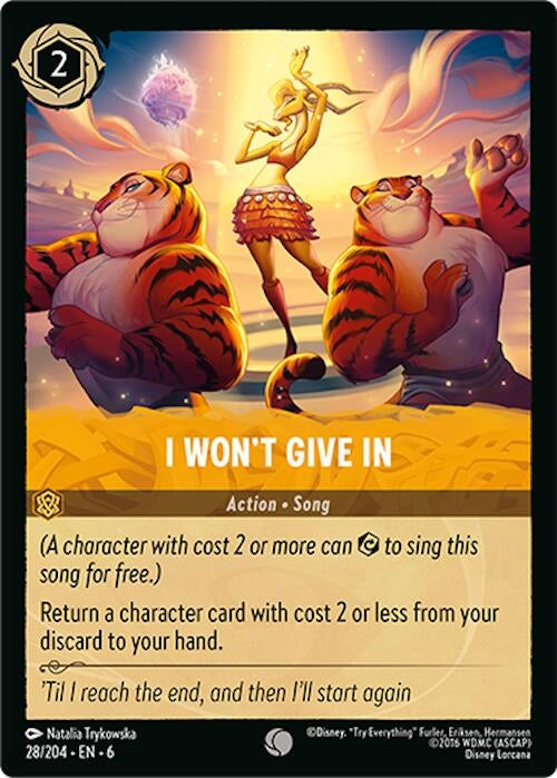 Image for I Won't Give In (28/204) (6) - Disney Lorcana