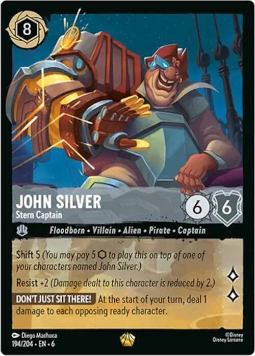 Image for John Silver - Stern Captain (194/204) (6) - Disney Lorcana