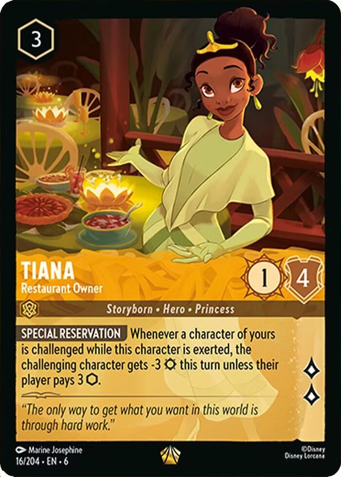 Image for Tiana - Restaurant Owner (16/204) (6) - Disney Lorcana