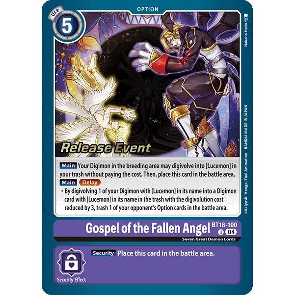 Image for Gospel of the Fallen Angel (BT18-100 U) (BT18-19_PR) - Digimon Card Game