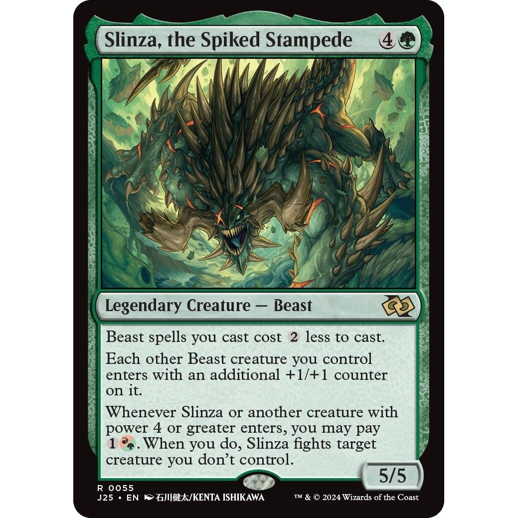 Image for Slinza, the Spiked Stampede (Anime) (55) (J25) - Magic: The Gathering