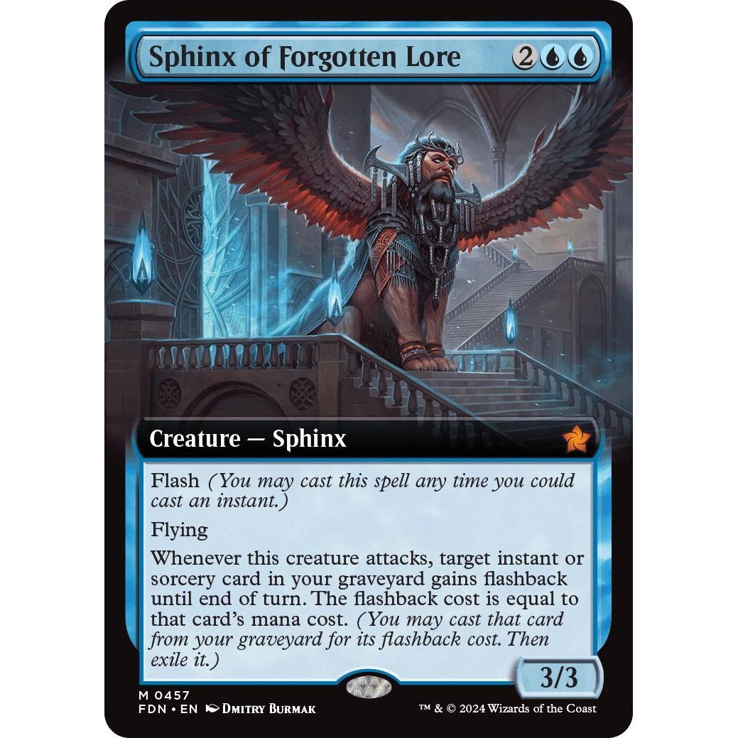Image for Sphinx of Forgotten Lore (Extended Art) (457) (FDN) - Magic: The Gathering