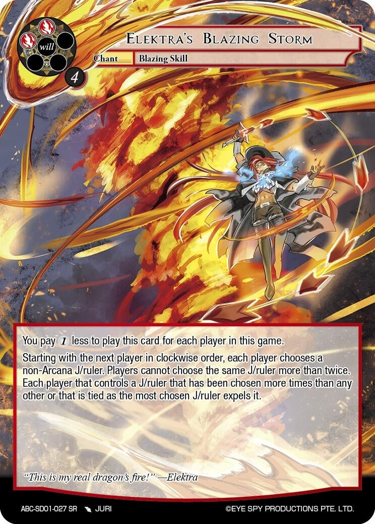 Image for Elektra's Blazing Storm (ABC-SD01-027) (ABC-SD01-027 SR) (ABC-SD) - Force of Will