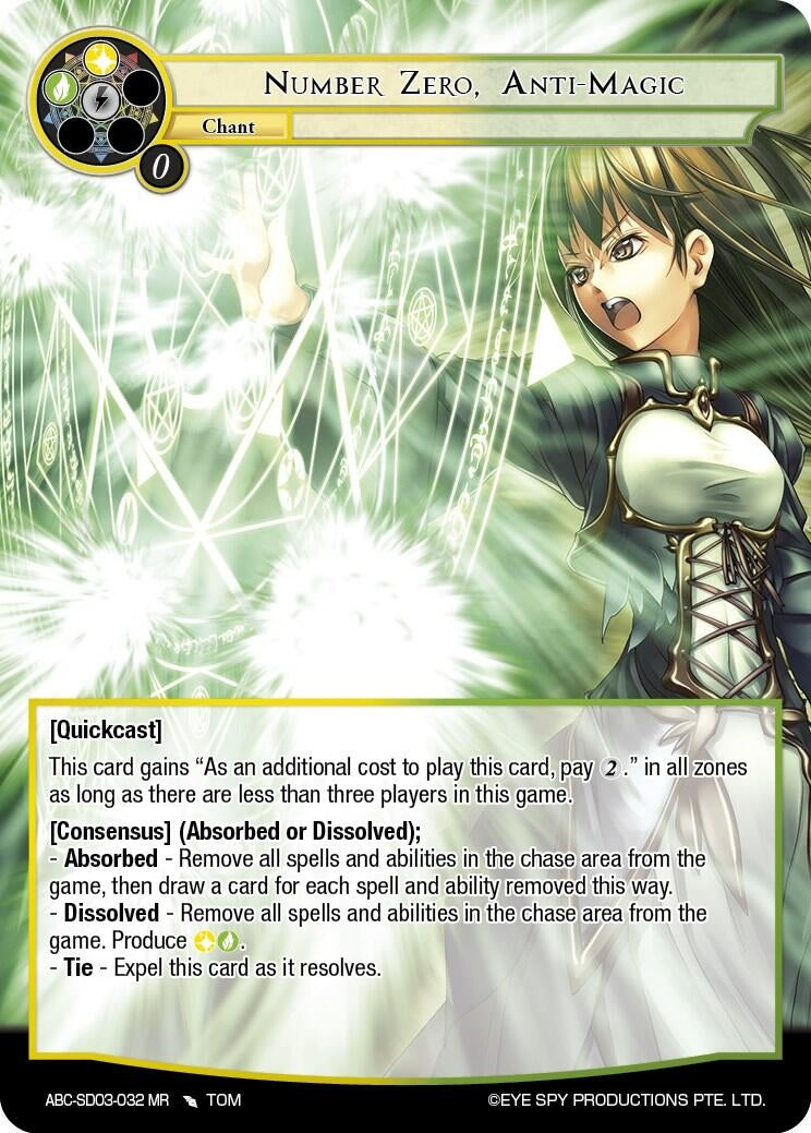 Image for Number Zero, Anti-Magic (ABC-SD03-032 MR) (ABC-SD) - Force of Will