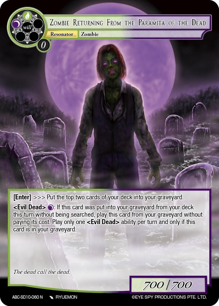 Image for Zombie Returning From The Paramita Of The Dead (ABC-SD10-060 N) (ABC-SD) - Force of Will