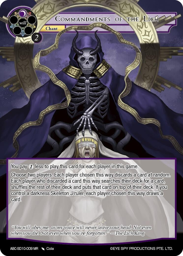 Image for Commandments Of The Lich (ABC-SD10-009) (ABC-SD10-009 MR) (ABC-SD) - Force of Will
