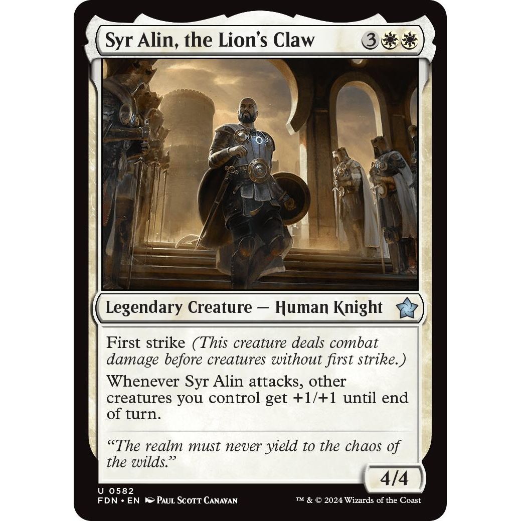 Image for Syr Alin, the Lion's Claw (582) (FDN) - Magic: The Gathering