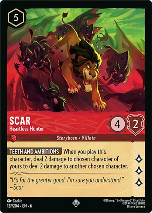 Image for Scar - Heartless Hunter (127/204) (6) - Disney Lorcana