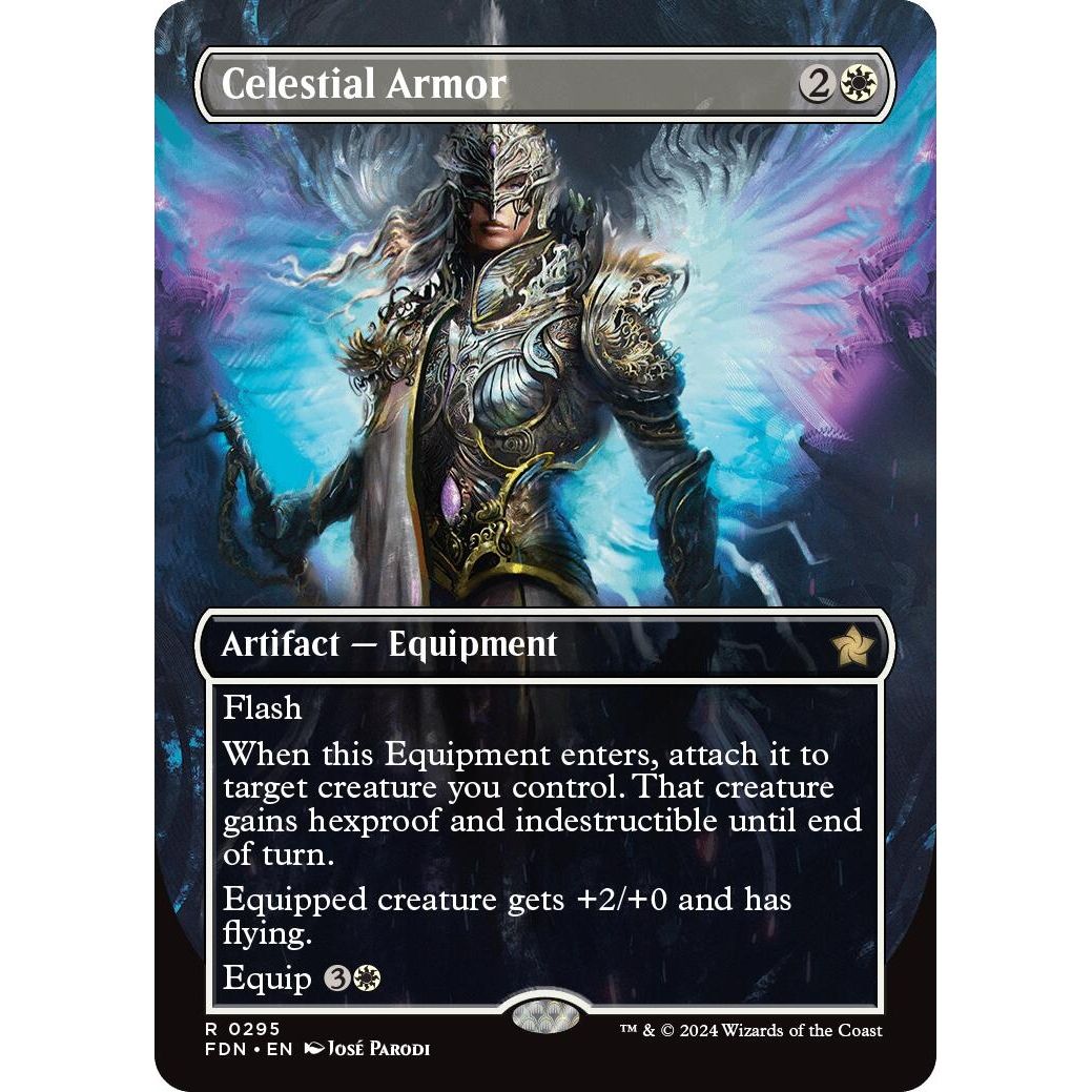 Image for Celestial Armor (Borderless) (295) (FDN) - Magic: The Gathering