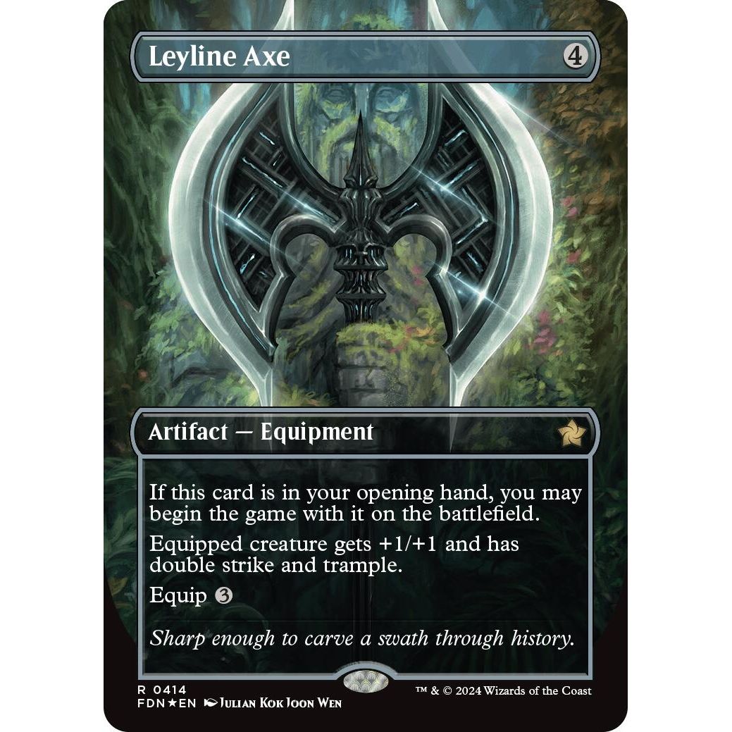 Image for Leyline Axe (Borderless) (Mana Foil) (414) (FDN) - Magic: The Gathering