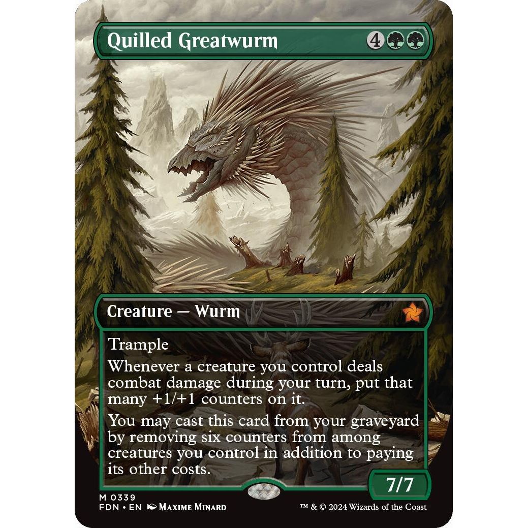 Image for Quilled Greatwurm (Borderless) (339) (FDN) - Magic: The Gathering