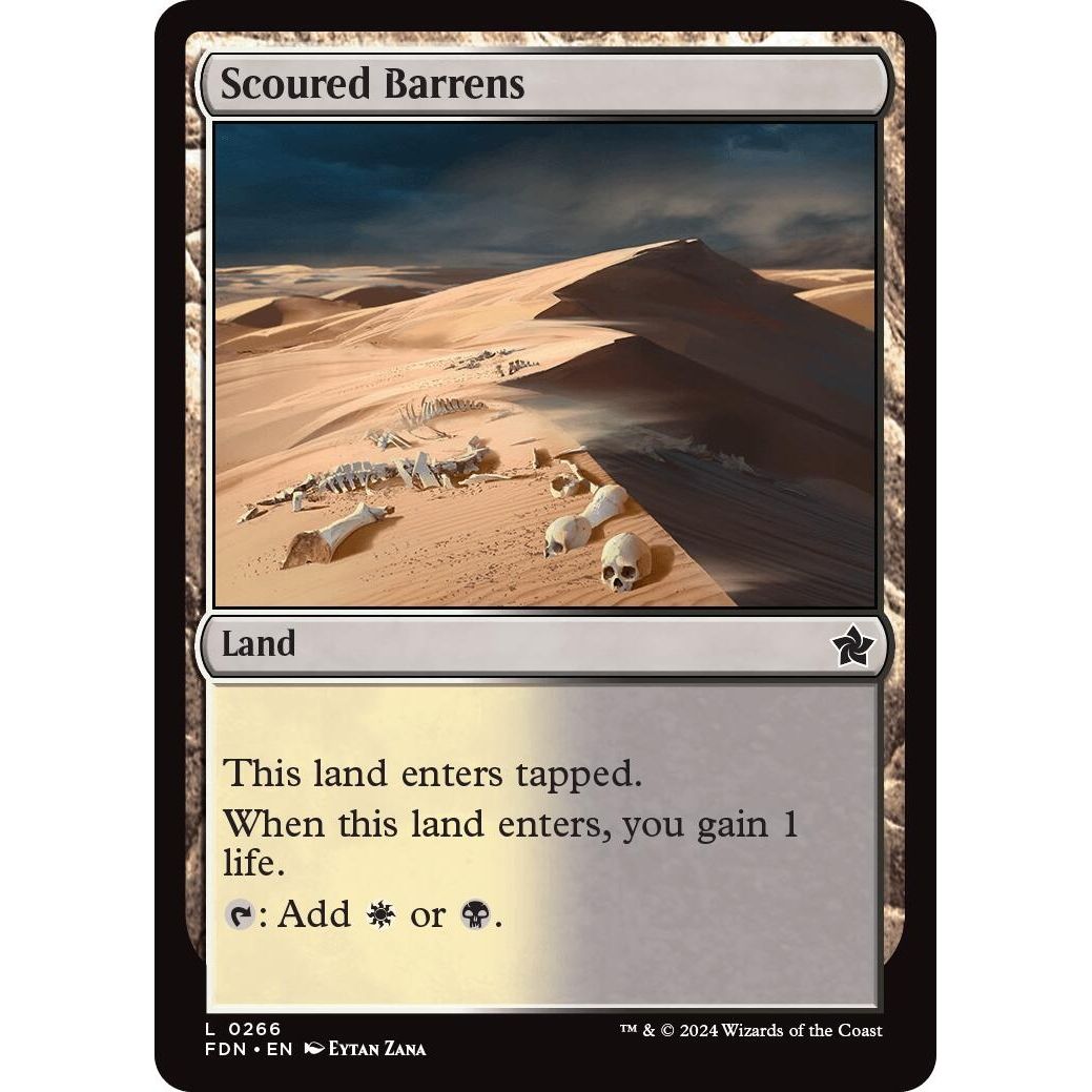 Image for Scoured Barrens (266) (FDN) - Magic: The Gathering