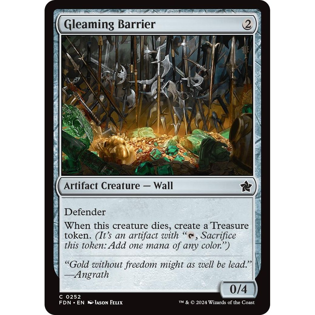 Image for Gleaming Barrier (252) (FDN) - Magic: The Gathering