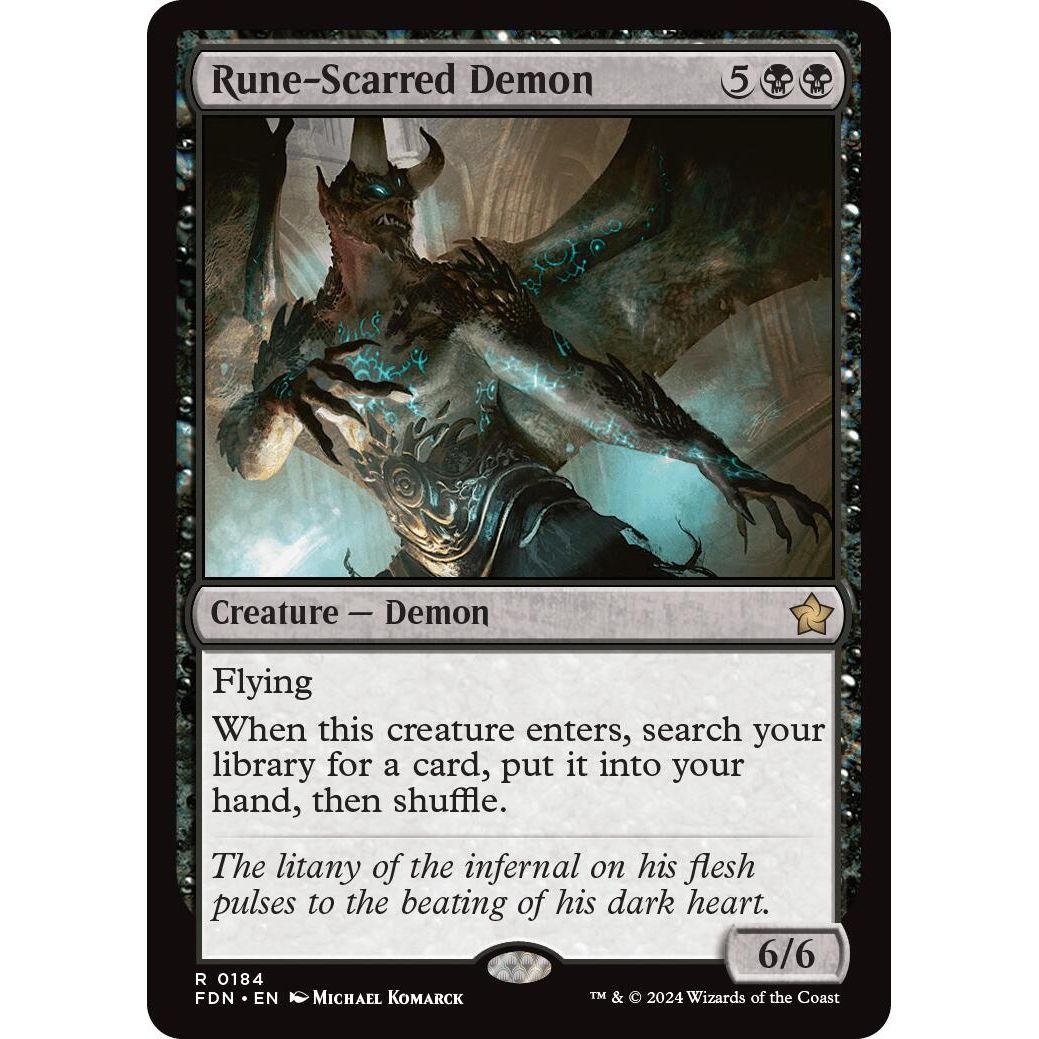 Image for Rune-Scarred Demon (184) (FDN) - Magic: The Gathering
