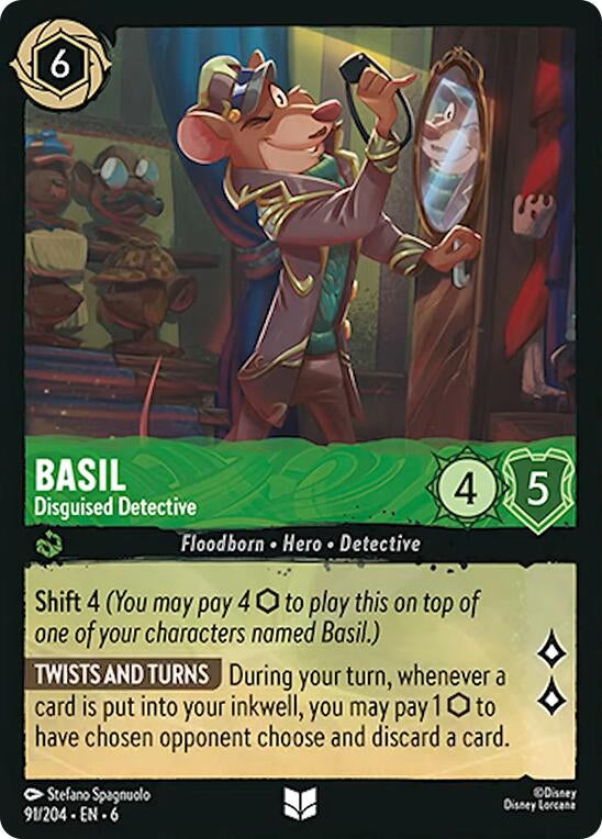 Image for Basil - Disguised Detective (91/204) (6) - Disney Lorcana