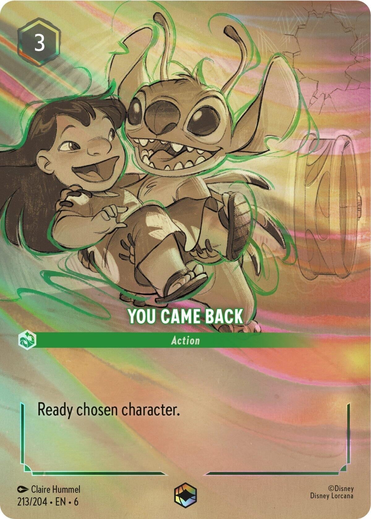 Image for You Came Back (Enchanted) (213/204) (6) - Disney Lorcana