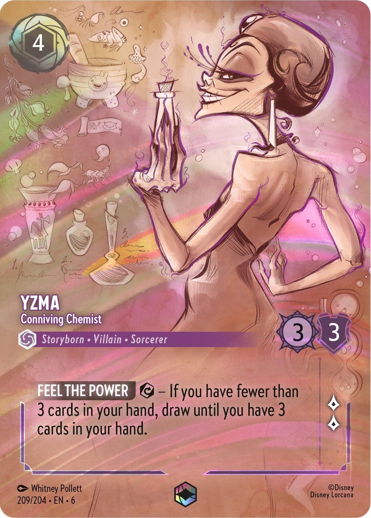 Image for Yzma - Conniving Chemist (Enchanted) (209/204) (6) - Disney Lorcana