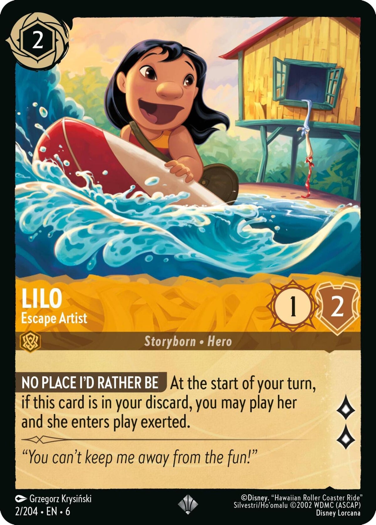 Image for Lilo - Escape Artist (2/204) (6) - Disney Lorcana